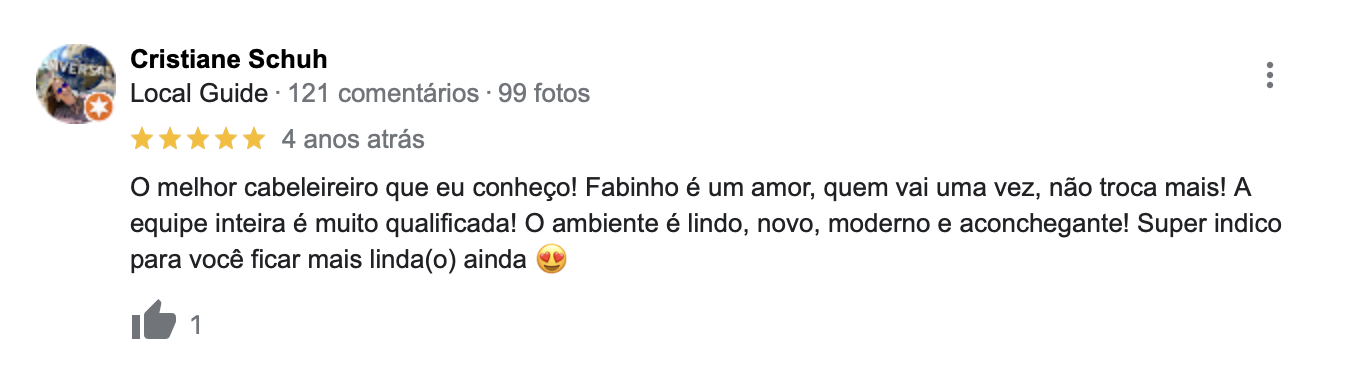 Opinião sobre o trabalho de Fábio Schmidt Hairdresser